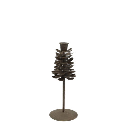 Julelysestake Kjegle H23/Ø10 cm antikk mokka