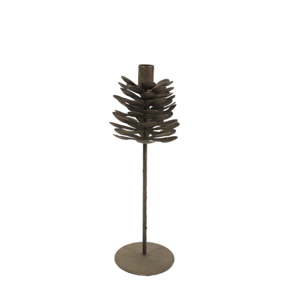 Julelysestake Kjegle H33/Ø10 cm antikk mokka