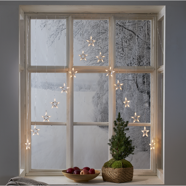 Belysning Jul gardin med stjerne 125x120 cm