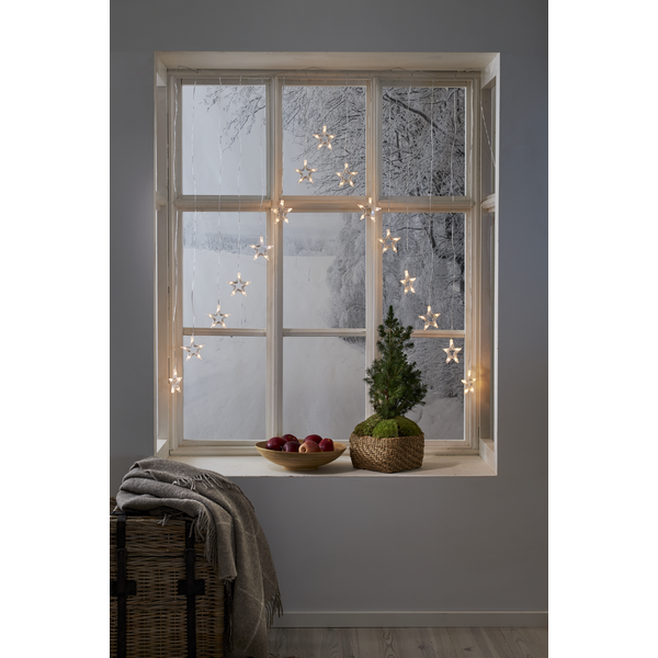 Belysning Jul gardin med stjerne 125x120 cm