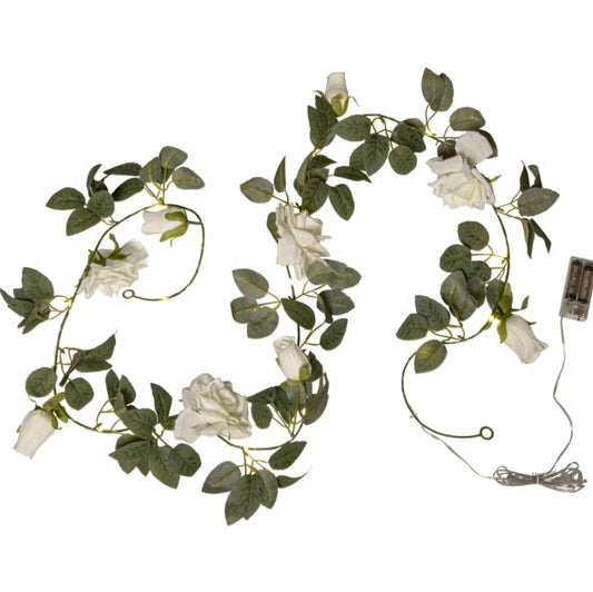 Div. belysning Lyslenke roser og blader 200 cm