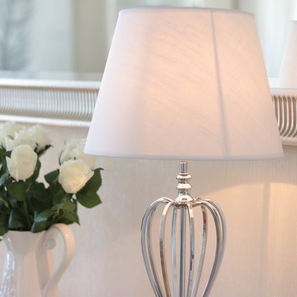 Bordlampe Lampfot Krone 40 cm Sølv