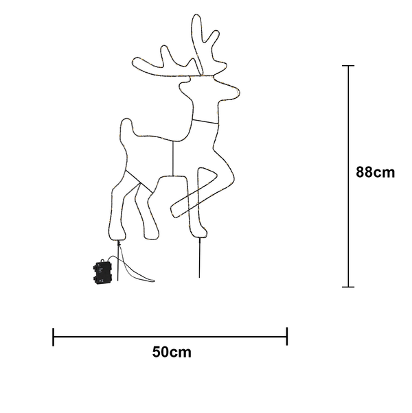Utendørs julepynt Silhuett Reinsdyr 50x88 cm