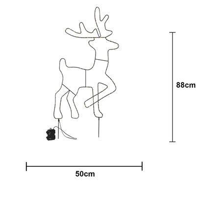 Utendørs julepynt Silhuett Reinsdyr 50x88 cm