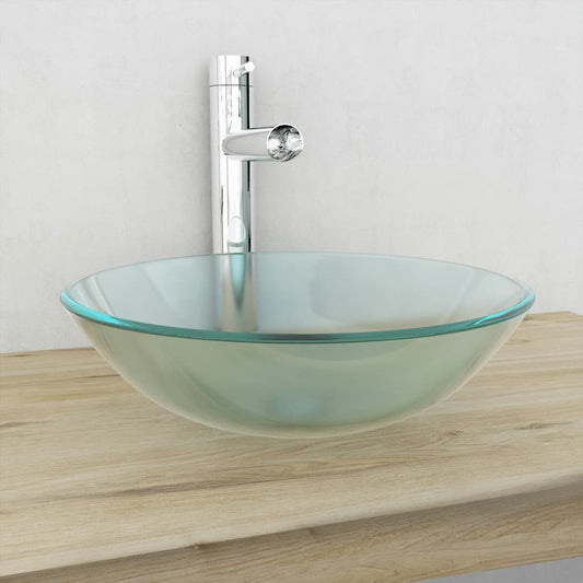 Baderomservant herdet glass 42 cm frostet