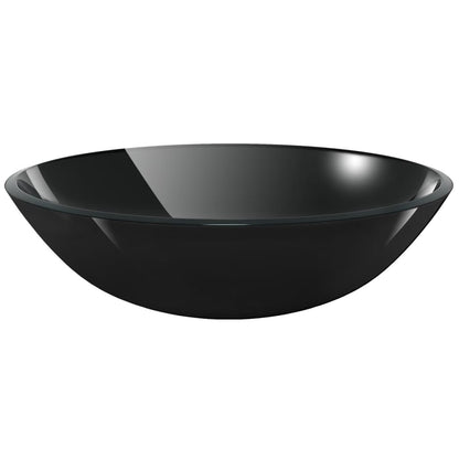 Baderomsvask herdet glass 42 cm Svart
