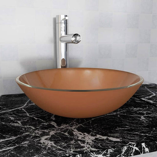 Baderomservant Herdet Glass 42 cm Brun