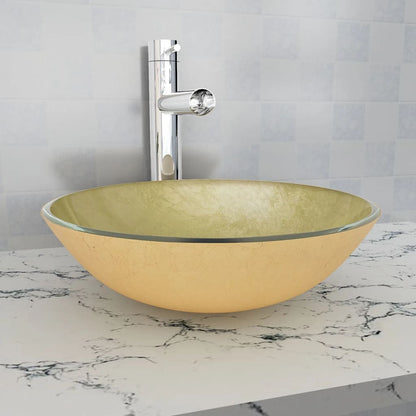 Baderomservant Herdet Glass 42 cm Gull