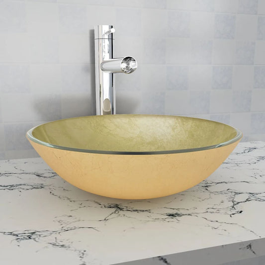 Baderomservant Herdet Glass 42 cm Gull
