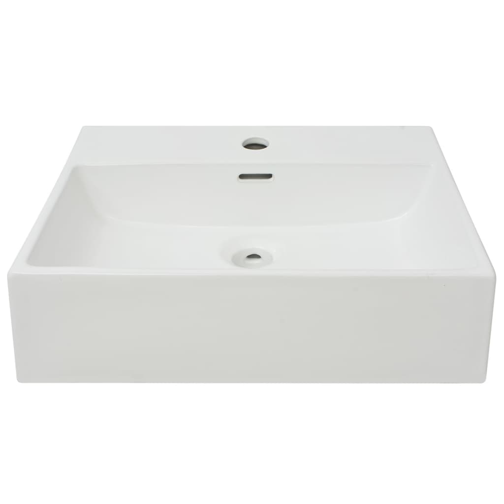 Baderomsvask med kranhull keramisk Hvit 51,5x38,5x15 cm