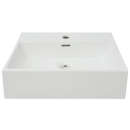 Baderomsvask med kranhull keramisk Hvit 51,5x38,5x15 cm