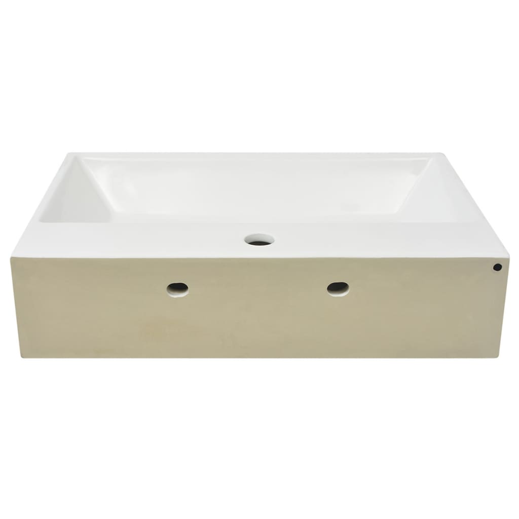 Baderomsvask med kranhull keramisk Hvit 60,5x42,5x14,5 cm
