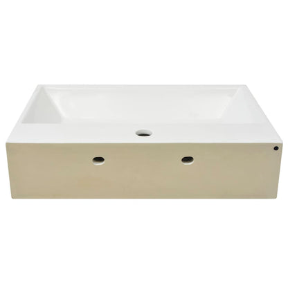 Baderomsvask med kranhull keramisk Hvit 60,5x42,5x14,5 cm