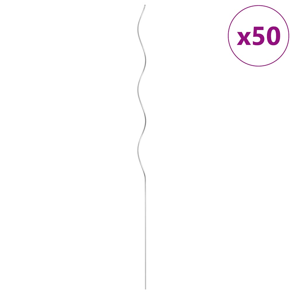 Spiralplantestøtter 50 stk 110 cm galvanisert stål