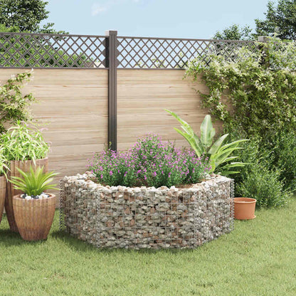 Gabion høybed sekskantet 160x140x50 cm