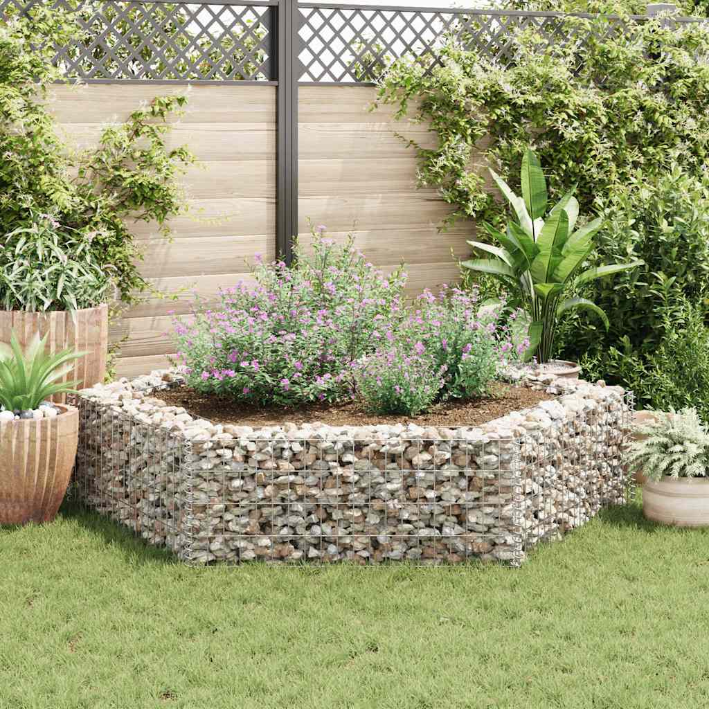 Gabion høybed sekskantet 200x173x40 cm