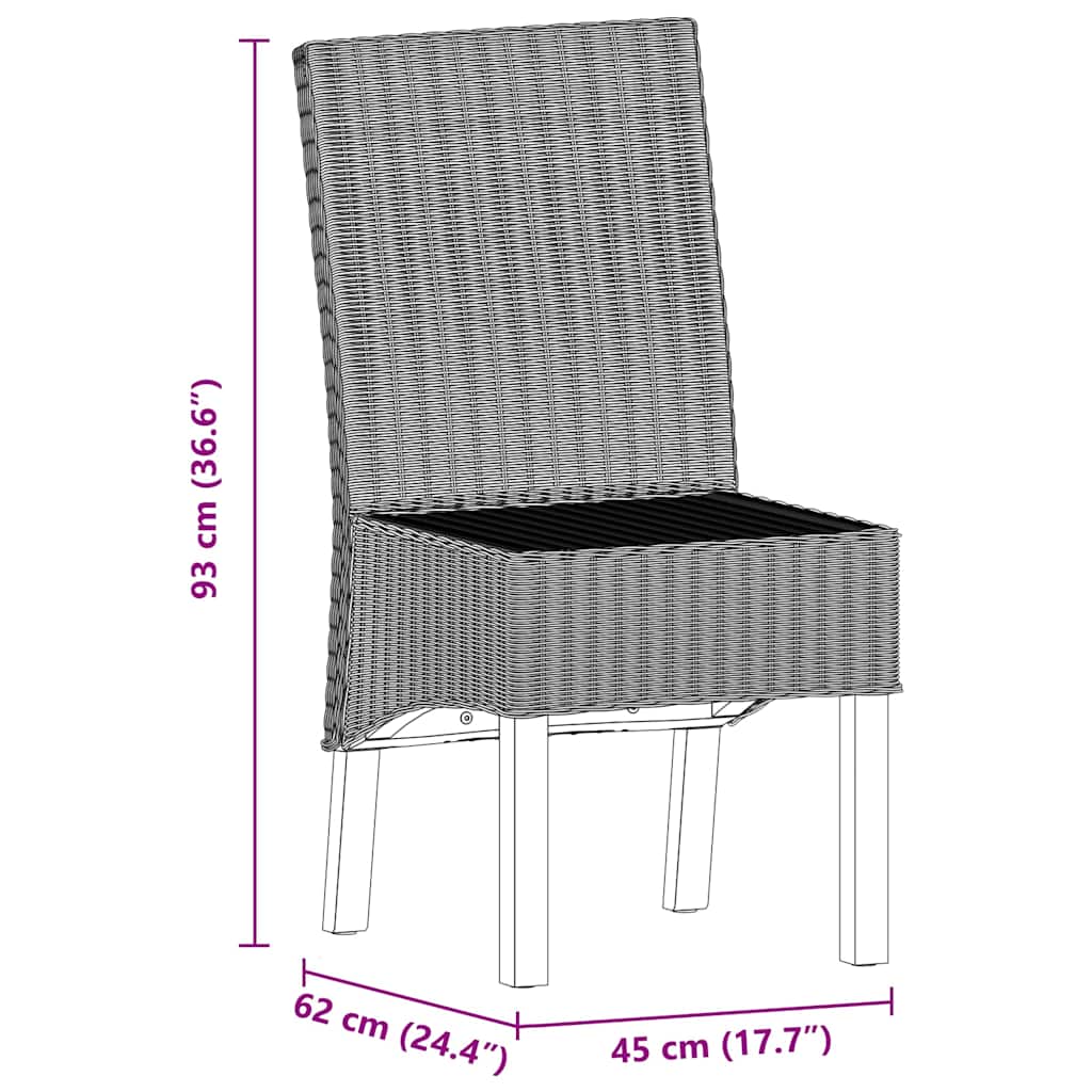 Spisestoler 2 stk brun naturell rotting