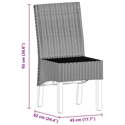 Spisestoler 2 stk brun naturell rotting