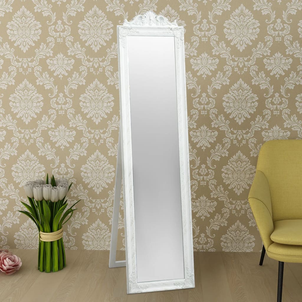 Veggspeil Barokkstil 160x40 cm Hvit