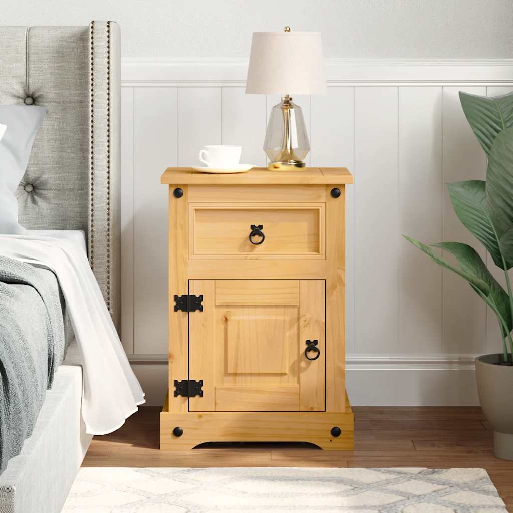 Nattbord Sengbord Tre meksikansk Corona-stil furu 53x39x66 cm