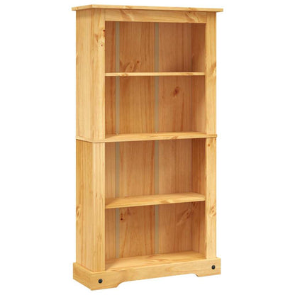 Bokhylle Tre med 4 hyller meksikansk Corona-stil furu 80x29x150 cm