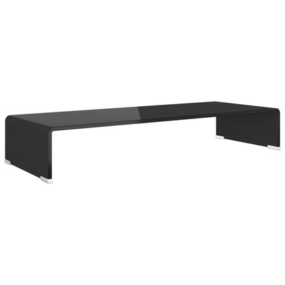 TV-Møbel Svart TV-benk glass 80x30x13 cm