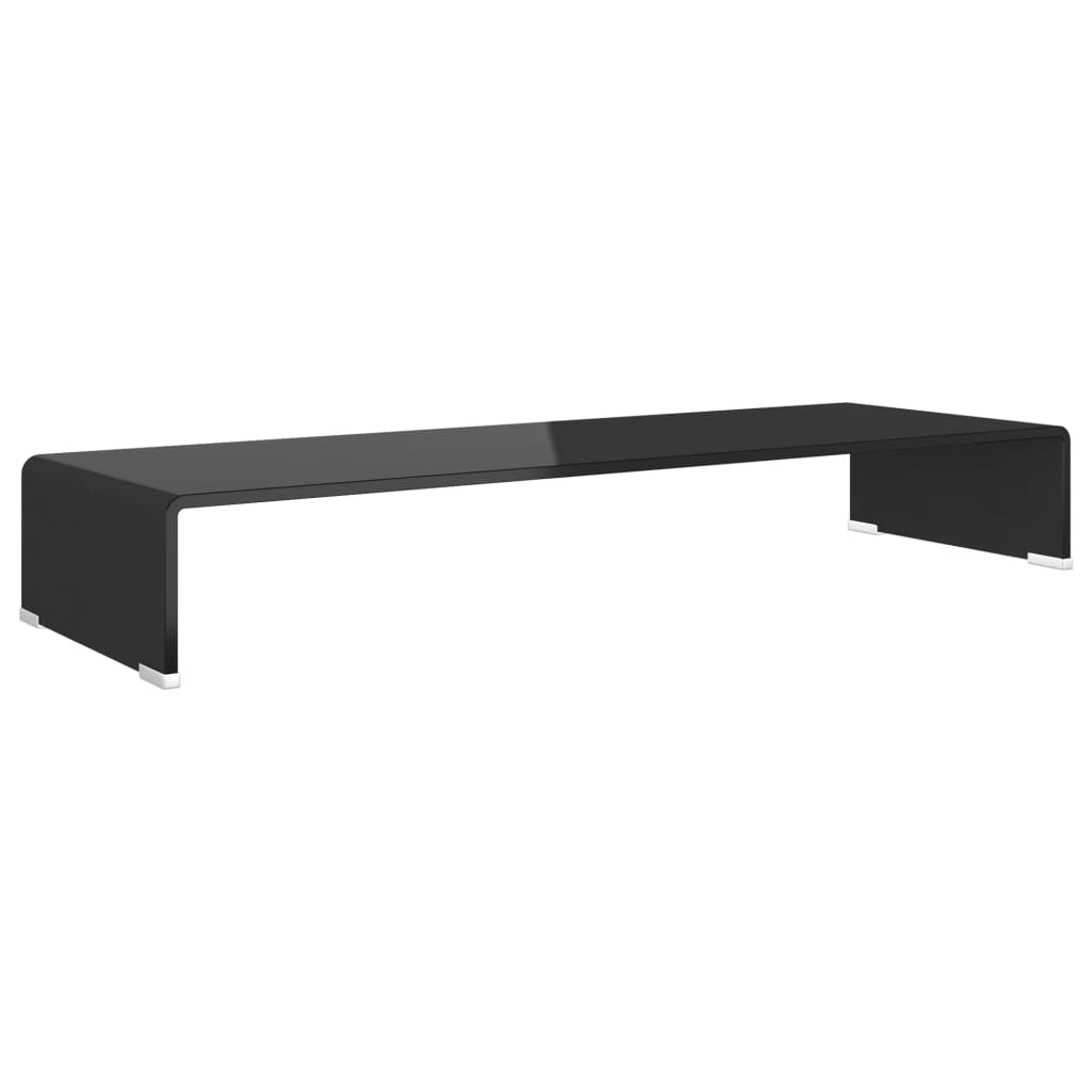 TV-Møbel Svart TV-benk glass 90x30x13 cm