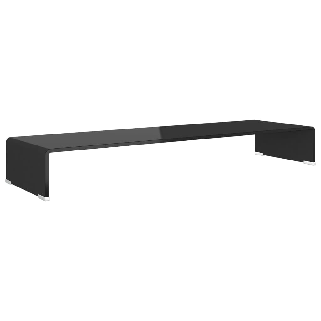 TV-Møbel Svart TV-benk glass 100x30x13 cm