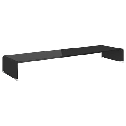 TV-Møbel Svart TV-benk glass 110x30x13 cm