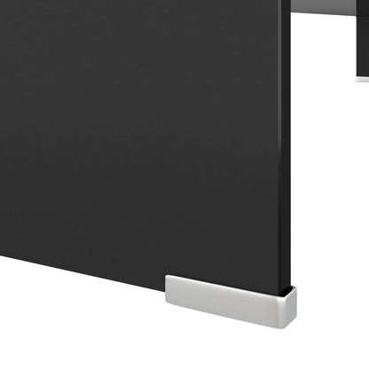 TV-Møbel Svart TV-benk glass 110x30x13 cm