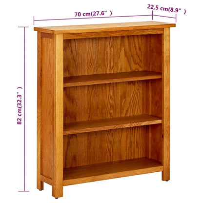 Bokhylle Tre 3-etasjers 70x22,5x82 cm heltre eik