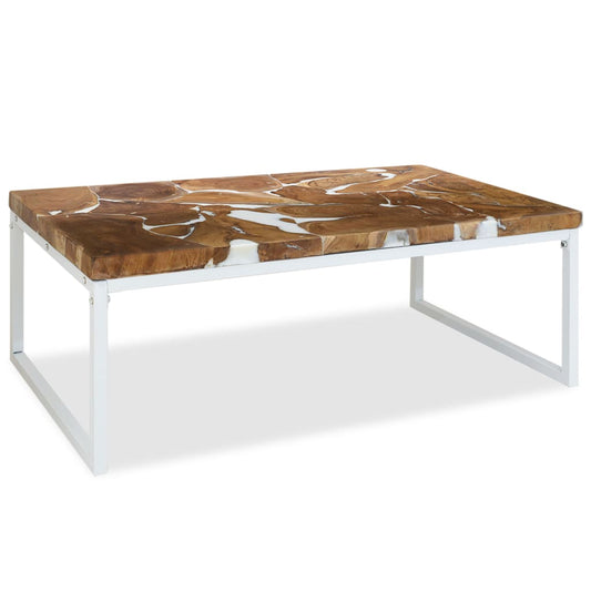 Salongbord Sofabord Tre Teak Harpiks 110x60x40 cm