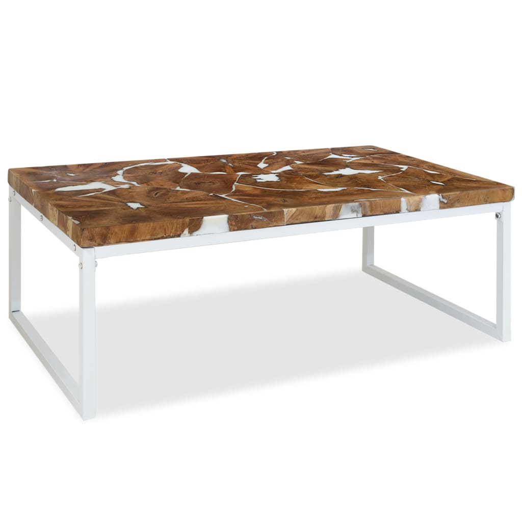 Salongbord Sofabord Tre Teak Harpiks 110x60x40 cm