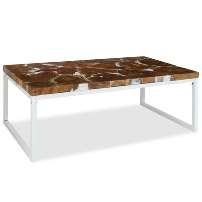 Salongbord Sofabord Tre Teak Harpiks 110x60x40 cm