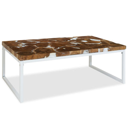 Salongbord Sofabord Tre Teak Harpiks 110x60x40 cm