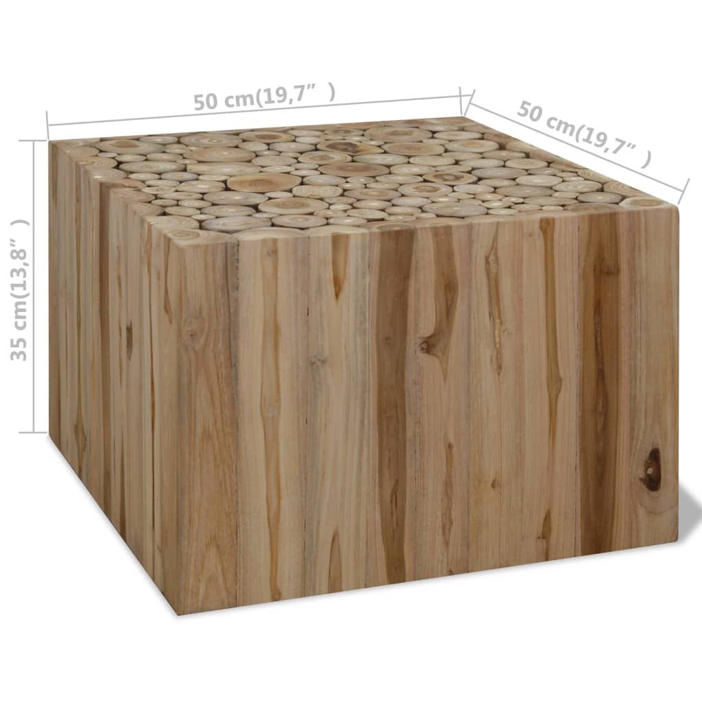 Salongbord Sofabord Tre ekte teak 50x50x35 cm