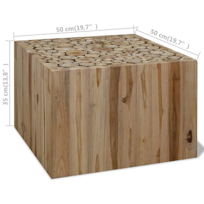 Salongbord Sofabord Tre ekte teak 50x50x35 cm