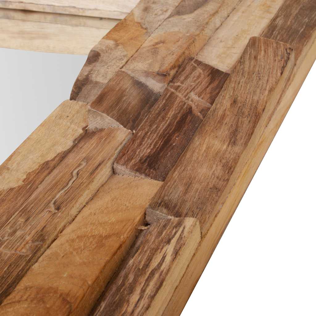 Veggspeil teak 60x60 cm kvadratisk