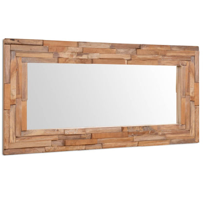 Veggspeil Tre teak 120x60 cm rektangulært
