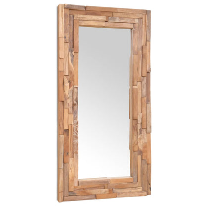 Veggspeil Tre teak 120x60 cm rektangulært