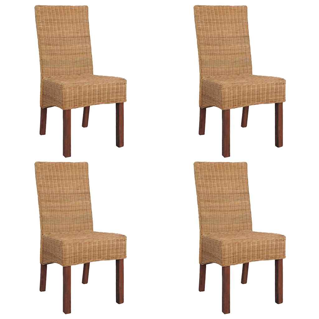 Spisestoler 4 stk brun naturell rotting