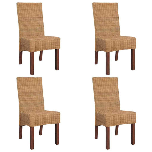 Spisestoler 4 stk brun naturell rotting