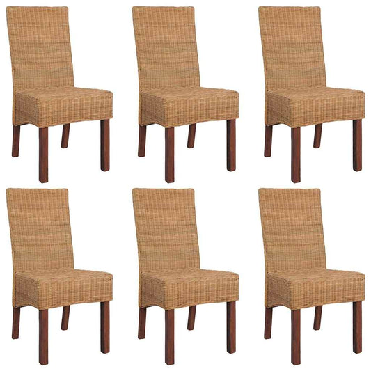 Spisestoler 6 stk brun naturell rotting