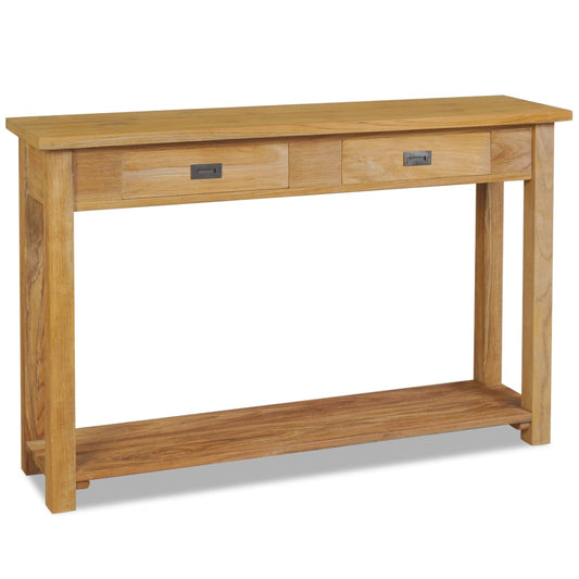 Avlastningsbord Konsollbord Tre massiv teak 120x30x80 cm