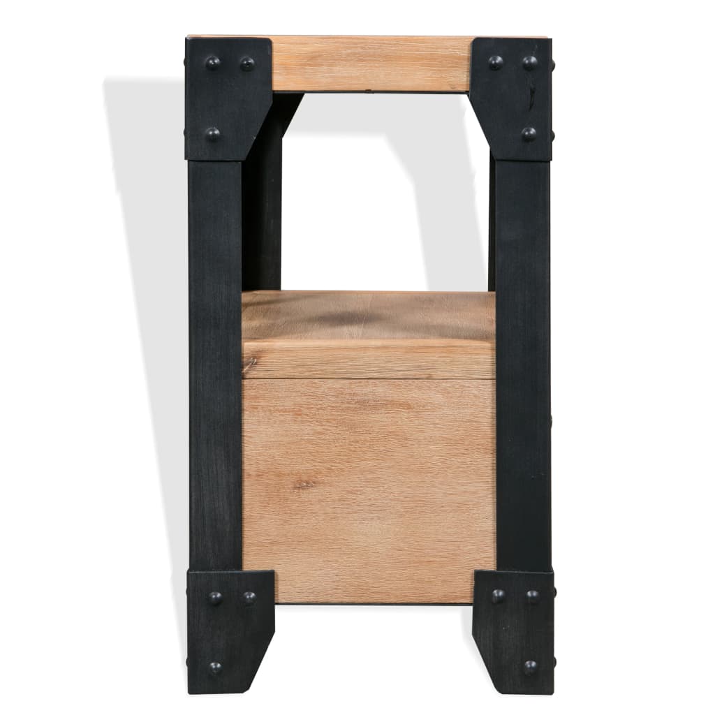 Nattbord Sengbord Tre Heltre Akasietre stål 40x30x54 cm
