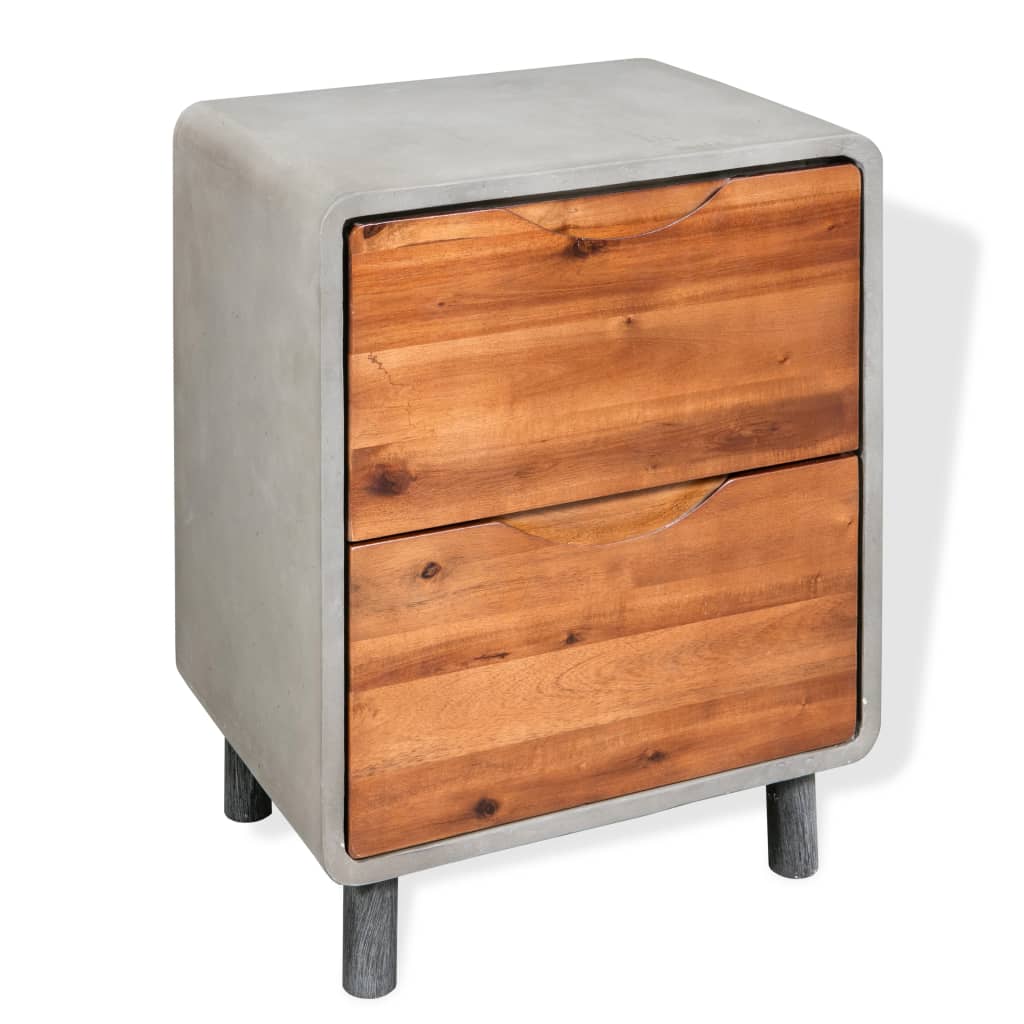 Nattbord Sengbord Tre heltre akasie 40x30x50 cm