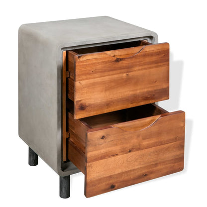 Nattbord Sengbord Tre heltre akasie 40x30x50 cm