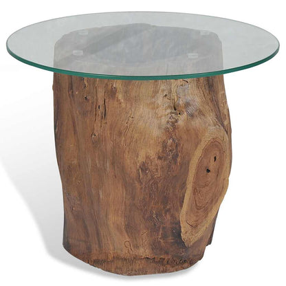 Salongbord Sofabord Tre Teak glass 50x40 cm