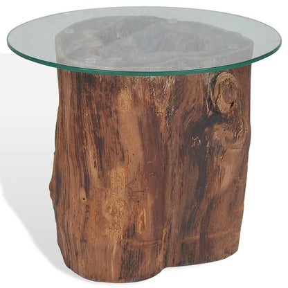 Salongbord Sofabord Tre Teak glass 50x40 cm