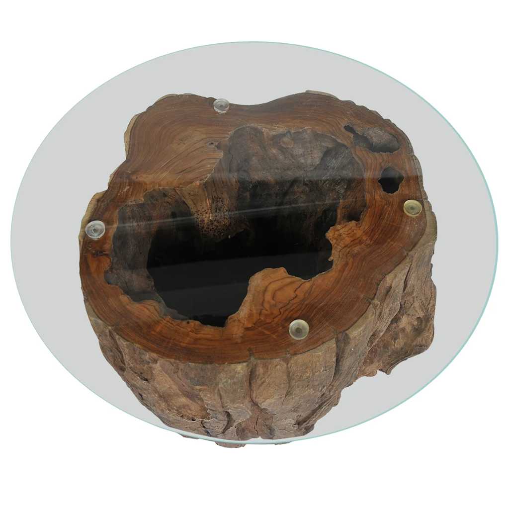 Salongbord Sofabord Tre Teak glass 50x40 cm